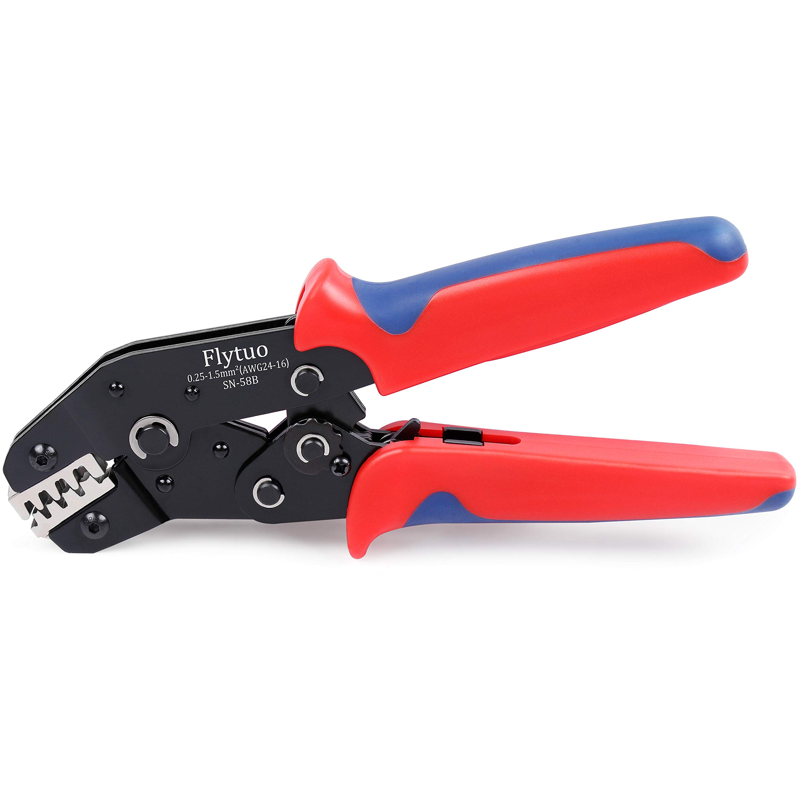 Flytuo SN-58B Crimping Tool for Open Barrel Terminals, AWG 24-16 (0.25-1.5mm²), Terminal Connector Crimping Tool for Dupont Wire EPS,SATA,PINS MOLEX,JST Terminals