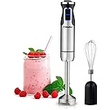 Mueller Ultra-Stick 500 Watt 9-Speed Powerful Immersion Multi-Purpose Hand Blender Heavy Duty Pure Copper Motor Brushed Stainless Steel Finish Includes Whisk Attachment