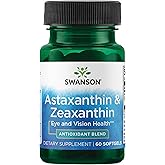 Swanson Astaxanthin & Zeaxanthin Eye Vision Brain Skin Health Antioxidant Support Supplement (Astaxanthin 4 mg & OmniXan Zeaxanthin 4 mg) 60 Softgels Sgels
