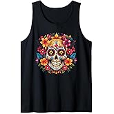Floral Sugar Skull Tank Top
