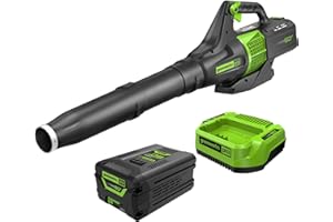 Greenworks 60V 450 CFM Cordless Leaf Blower, 2.0 Ah Battery and Rapid Charger