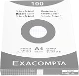 Exacompta 10 Packs 100 White Squared Record Cards 5x5 Unpunched 210x297 mm view 2