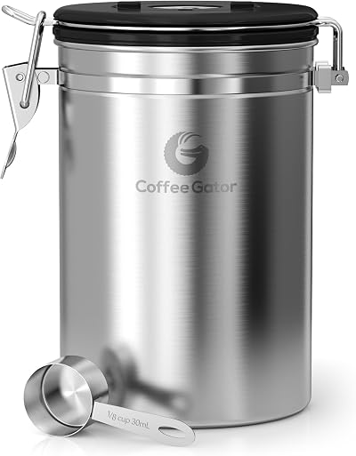 Coffee Gator 1900 mL Airtight Canister with CO2 Valve Date Tracker