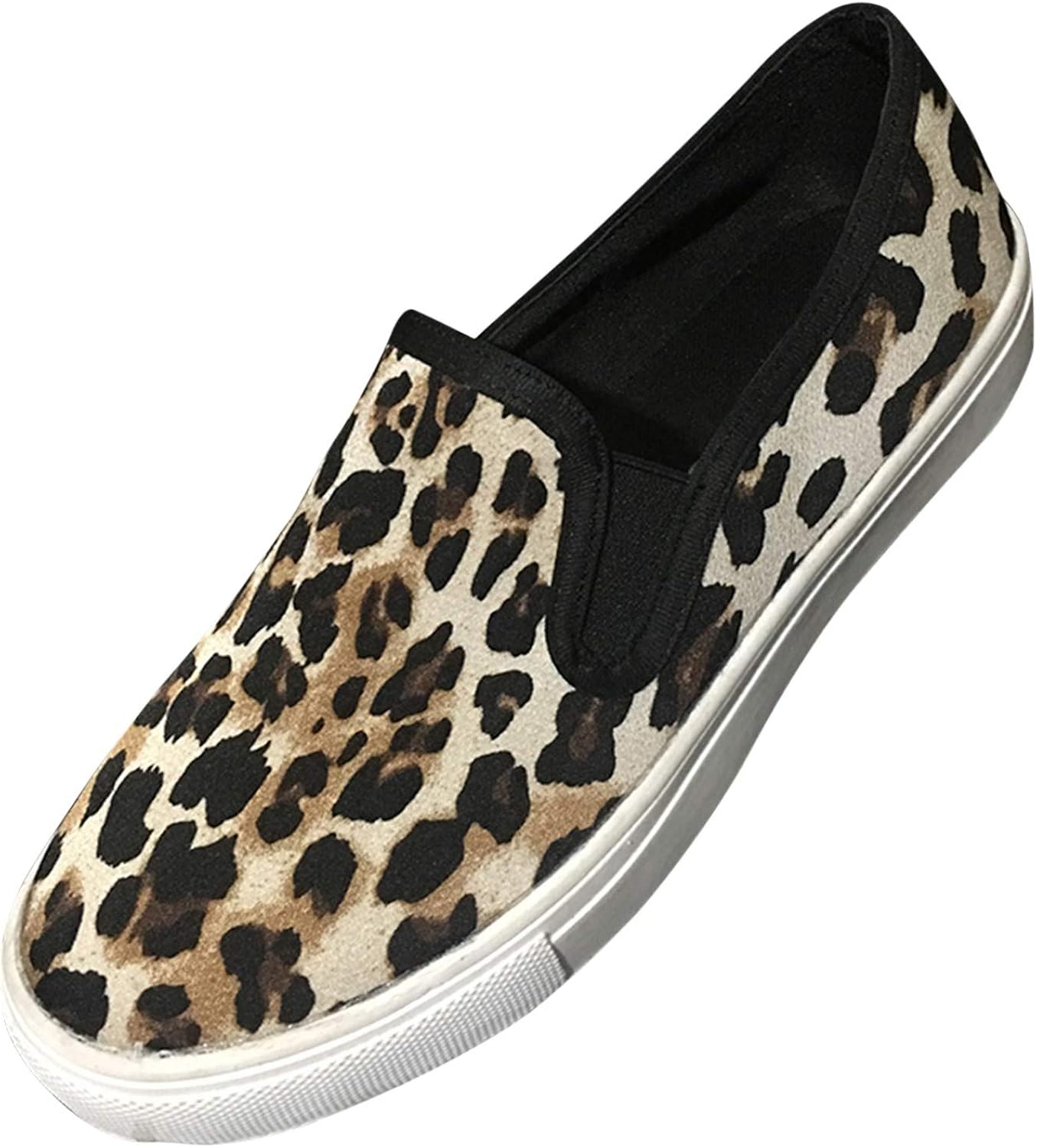 Cocila Leopard Print Loafers Women’s Classics Slipon Canvas Flat Pumps