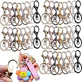 MTOMDY 40pcs Metal Lobster Claw Clasps Keychain Clip,Swivel Snap Hooks with Key Chain Rings Keychain Making kit for DIY Craft Jewelry Making,Christmas Decoration, Gifts(8 Colors)