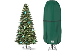 RIUOG Upright Christmas Tree Storage Cover, Tear Resistant Adjustable 7.5 FT Christmas Tree Storage Bag for Artificial Tree Standing with Ornaments, Waterproof, Dustproof