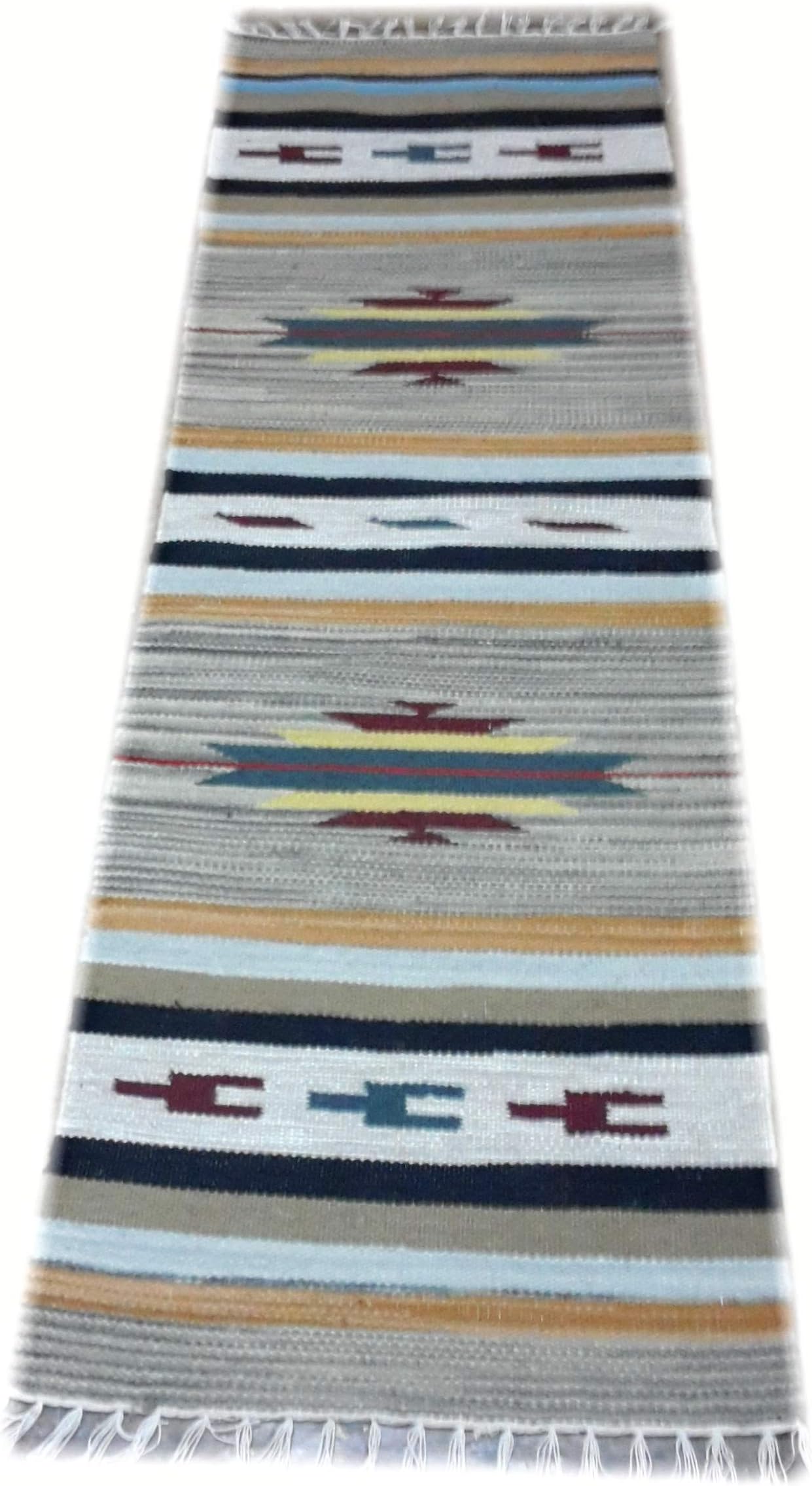 Srj Handicrafts Antique Dhurrie (Multicolour, Wool Cotton, 2 X 6 Feet)