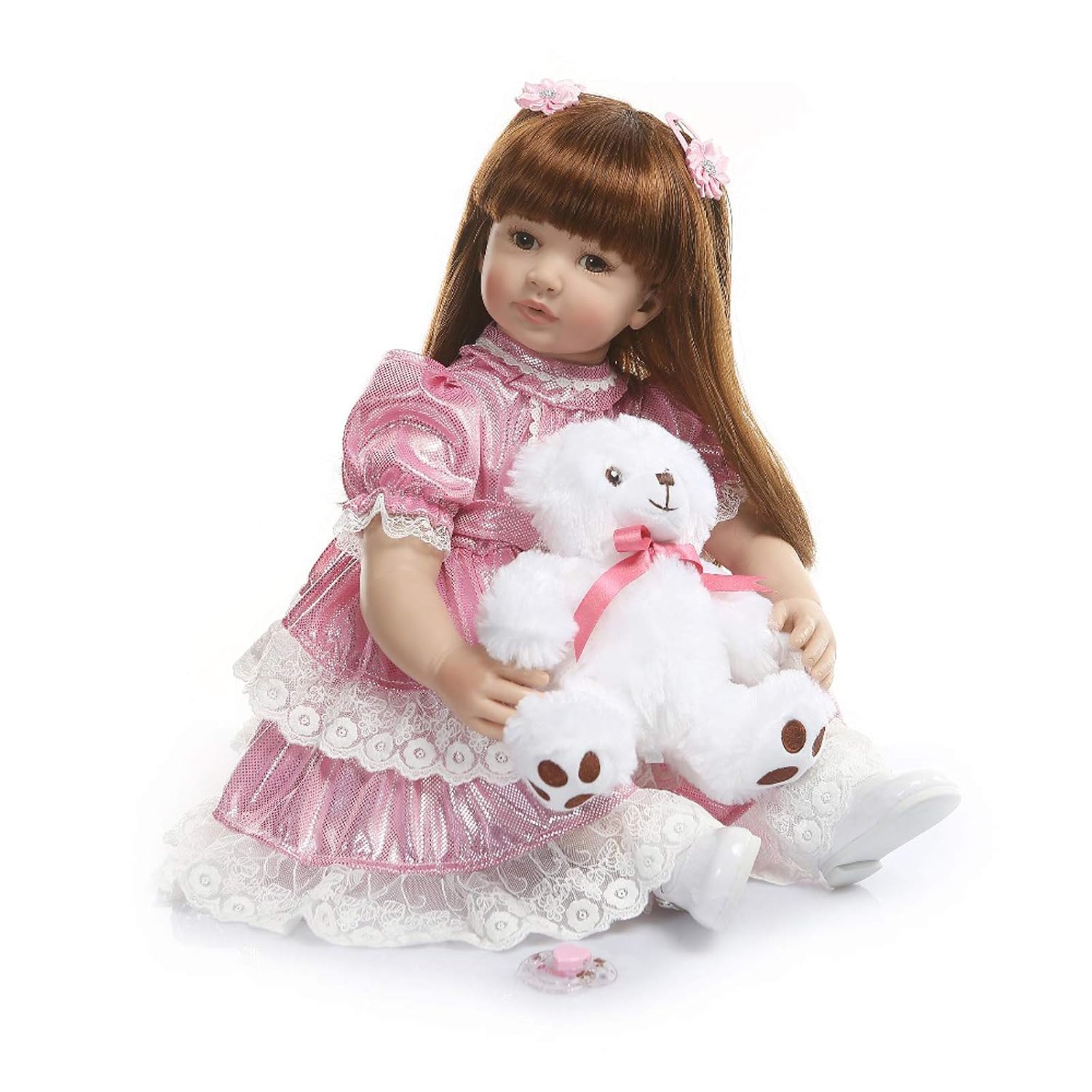 Terabithia 24inch Real Life Long Hair Big Size Newborn Toddler