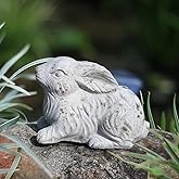 Zokyntrix Garden Rabbit Statue Cement Bunny Decor Easter Bunny Figurines for Home Outdoor Garden Statues Cement Sculpture for Yard Patio Lawn Ornament, White