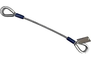 KENNEDY WIRE ROPE & SLING COMPANY Kennedy Wire Rope & Sling Co. 1/4" x 3' Galvanized Single Leg Wire Rope Sling w/Thimble Eye Each End (Various Sizes in Listing)