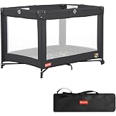 Dream On Me Fisher-Price&trade; Play All Day Foldable Playard, Rainbow Black | Portable Pack and Play, Compact Fold with Travel Bag, Ideal for Indoor &amp; Outdoor Use, ASTM Tested for Infants &amp; Toddlers