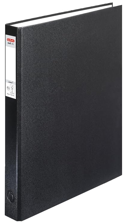 Herlitz Ringbuch maX.file pRotect A4, 1 Stück, 4-Ring-Kombi-Mechanik, 25 mm Füllhöhe, schwarz
