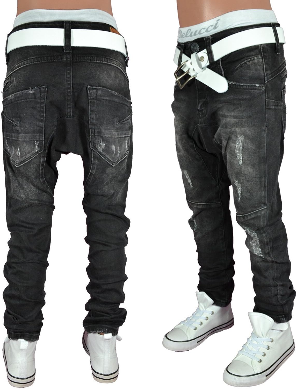 3835 DENIMLAB Jeans Hose Junge Kinder schwarz 128176 (14 (ca.164