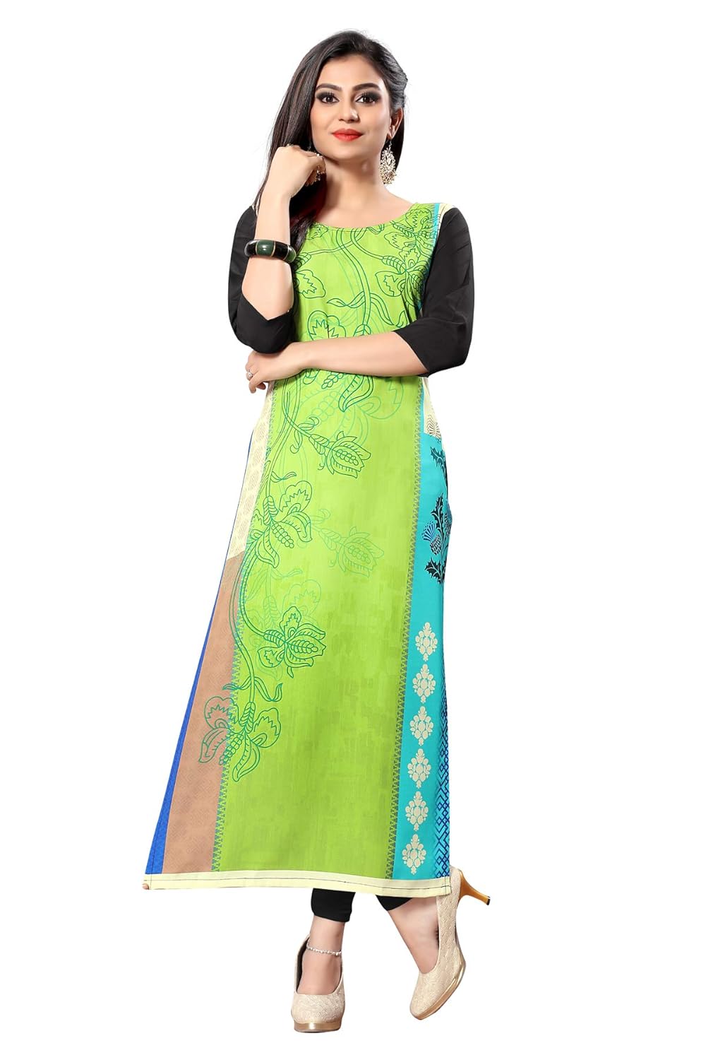 new ethnic 4 you woman's crepe a-line kurti_etc140