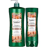 Suave Almond Shea Butter Moisturizing Conditioner 2-Size Bundle, Nourishes & Replenishes Dry, Damaged Hair