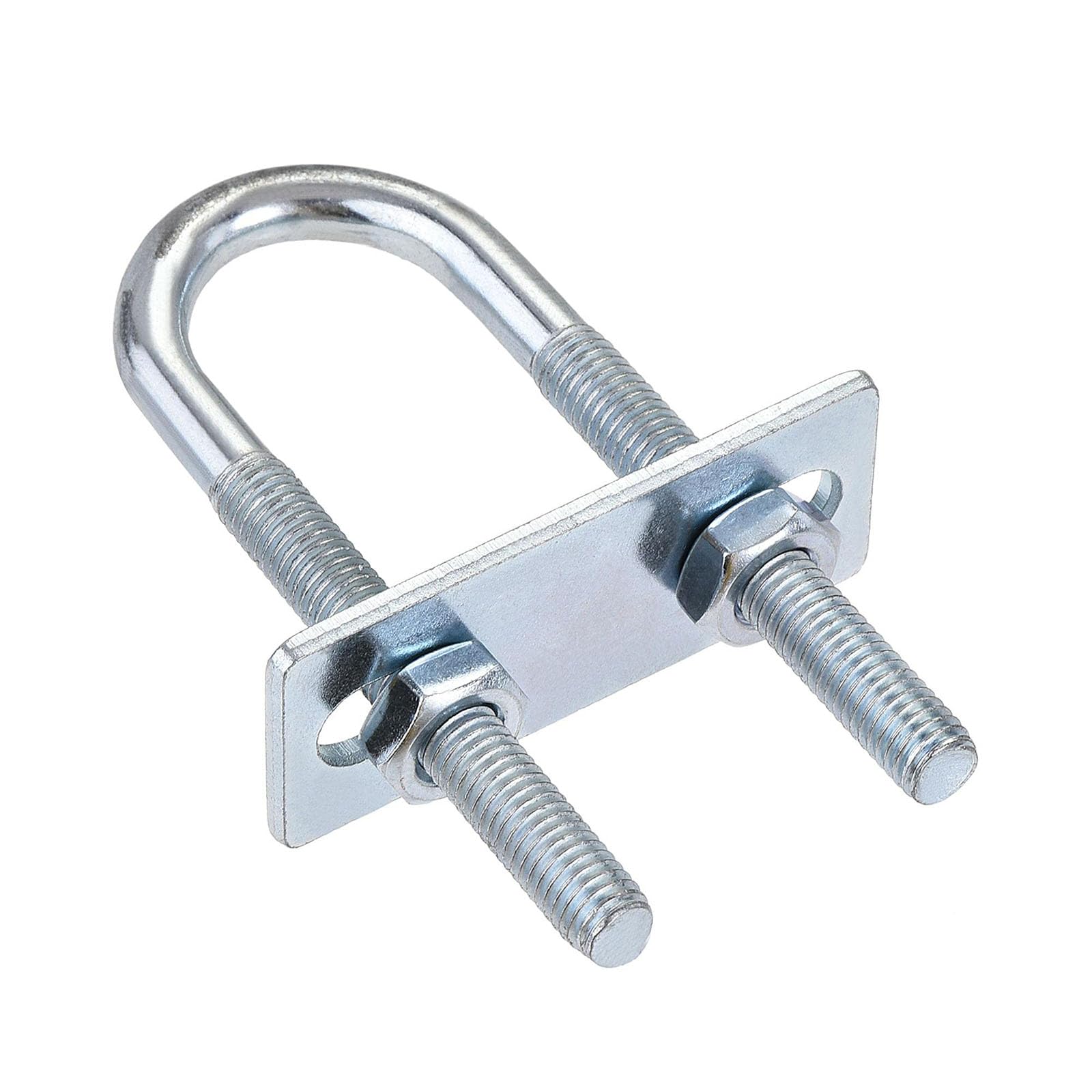 TA-VIGOR M8 Round U-Bolts, 25mm Inner Width 90mm Length Steel U-Bolts with Nut, Plate for Attaching Piping Conduit Cable Tube Brackets Boat Trailer