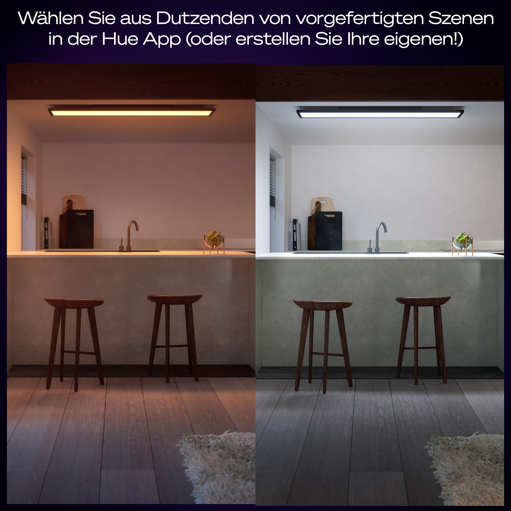 Philips Hue White Ambiance Aurelle LED Panel Light Inc. Dimmer Switch [120x30 cm – Black] for Indoor Home Lighting, Wall, Ceiling, Bedroom, Living Room, New Generation 4