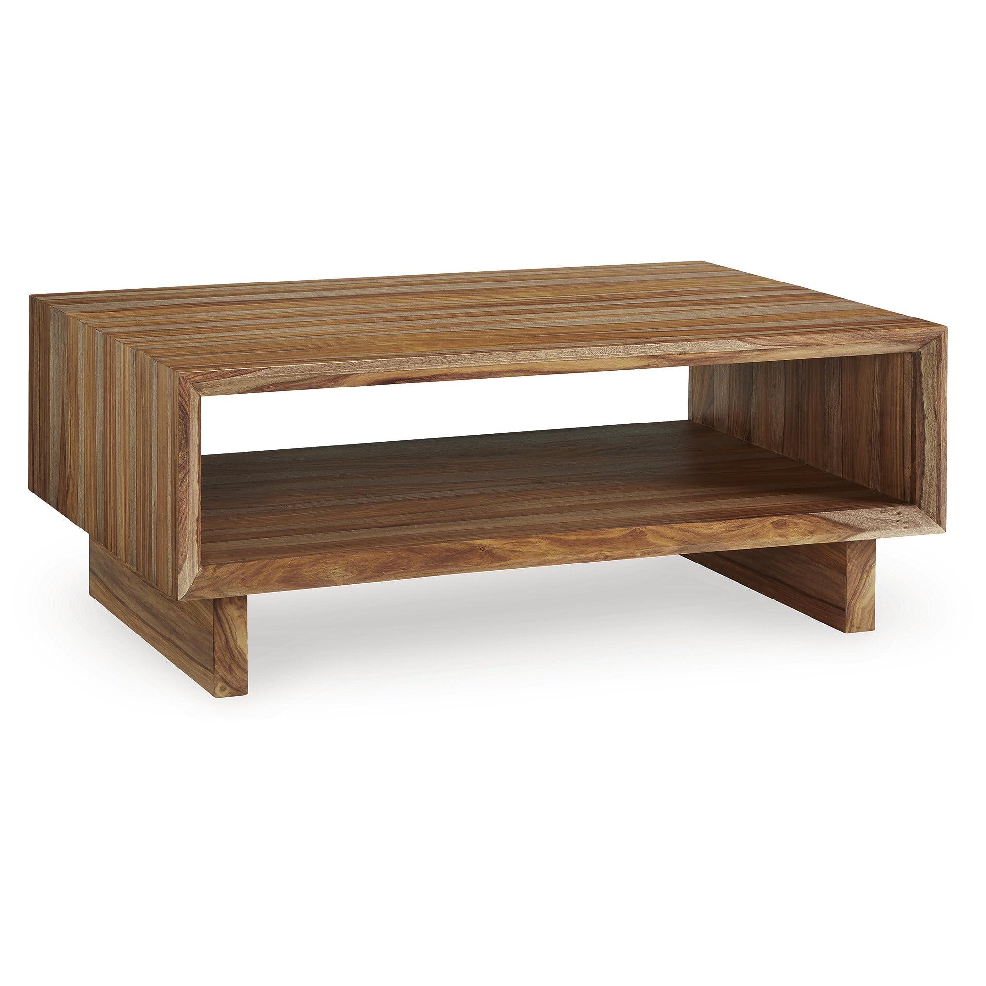 Photo 1 of **WILL NEED TRUCK FOR PICK UP**Signature Design by Ashley Dressonni Rustic Coffee Table with 1 Open Lower Shelf, Light Brown