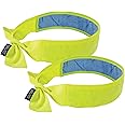 Ergodyne Chill Its 6700CT Cooling Bandana Lined with Evaporative PVA Material for Fast Cooling Relief, Tie for Adjustable Fit, Lime, 2-Pack