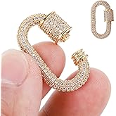 Necklace Clasp Rhinestone Lobster Claw Clasps Metal Jewelry Enhancer Shortener Connector Lock Ring for DIY Necklaces Jewelry Crafts Golden