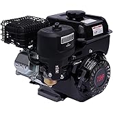 4-Stroke Gas Engine Motor, 212cc 7.5HP Kart Engine Pull Start Mini Bike Engine Motor with Air Cooling System and Air Filter, Portable Low Noise Single Cylinder Air Cooled Motor (Black)
