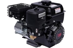 LUNUMAOS 4-Stroke Gas Engine Motor, 212cc 7.5HP Kart Engine Pull Start Mini Bike Engine Motor with Air Cooling System and Air Filter, Portable Low Noise Single Cylinder Air Cooled Motor (Black)