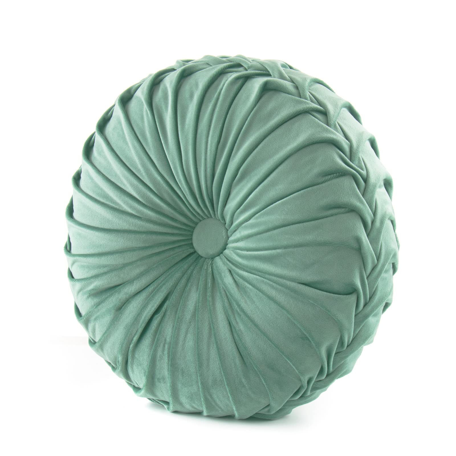 Fouriding Round Throw Pillow for Couch Decorative 15"X15" Pumpkin Round Velvet Cushion for Sofa Bed Chair Floor Car Decorative (Light green) — image 1