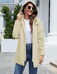 LOMON Women Rain Jacket Lightweight Hooded Jackets