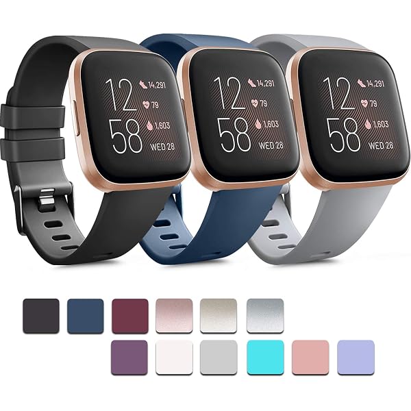 Lot De 4 Bracelets Sport Silicone Souple Pour Fitbit Versa 2 / Versa / Versa Lite / SE - Confort Et Style Au Quotidien