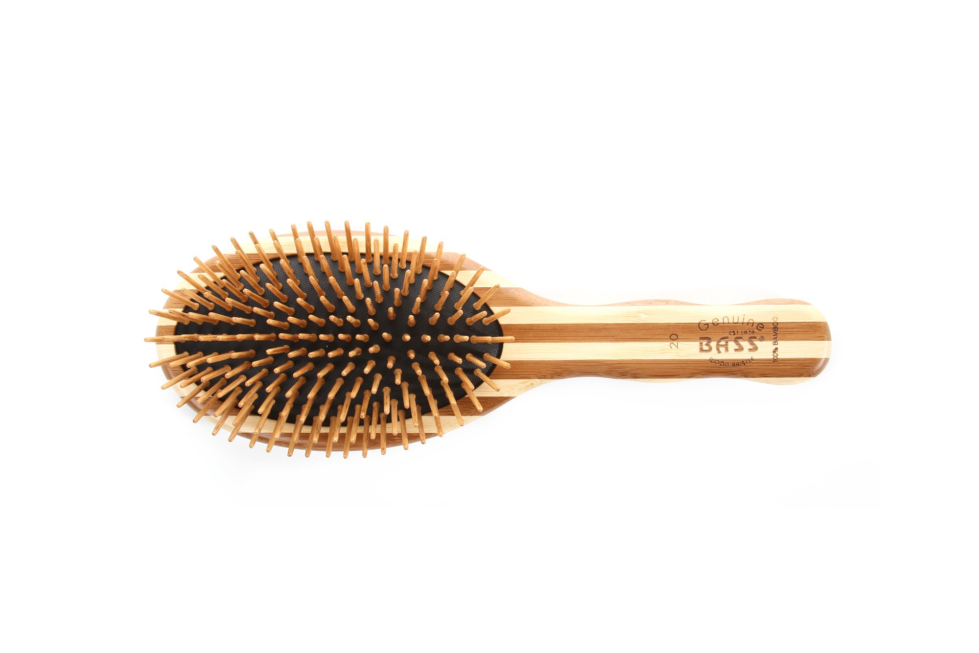 Bass Brushes The Green Brush Bamboo Pin + Bamboo Handle Hair Brush