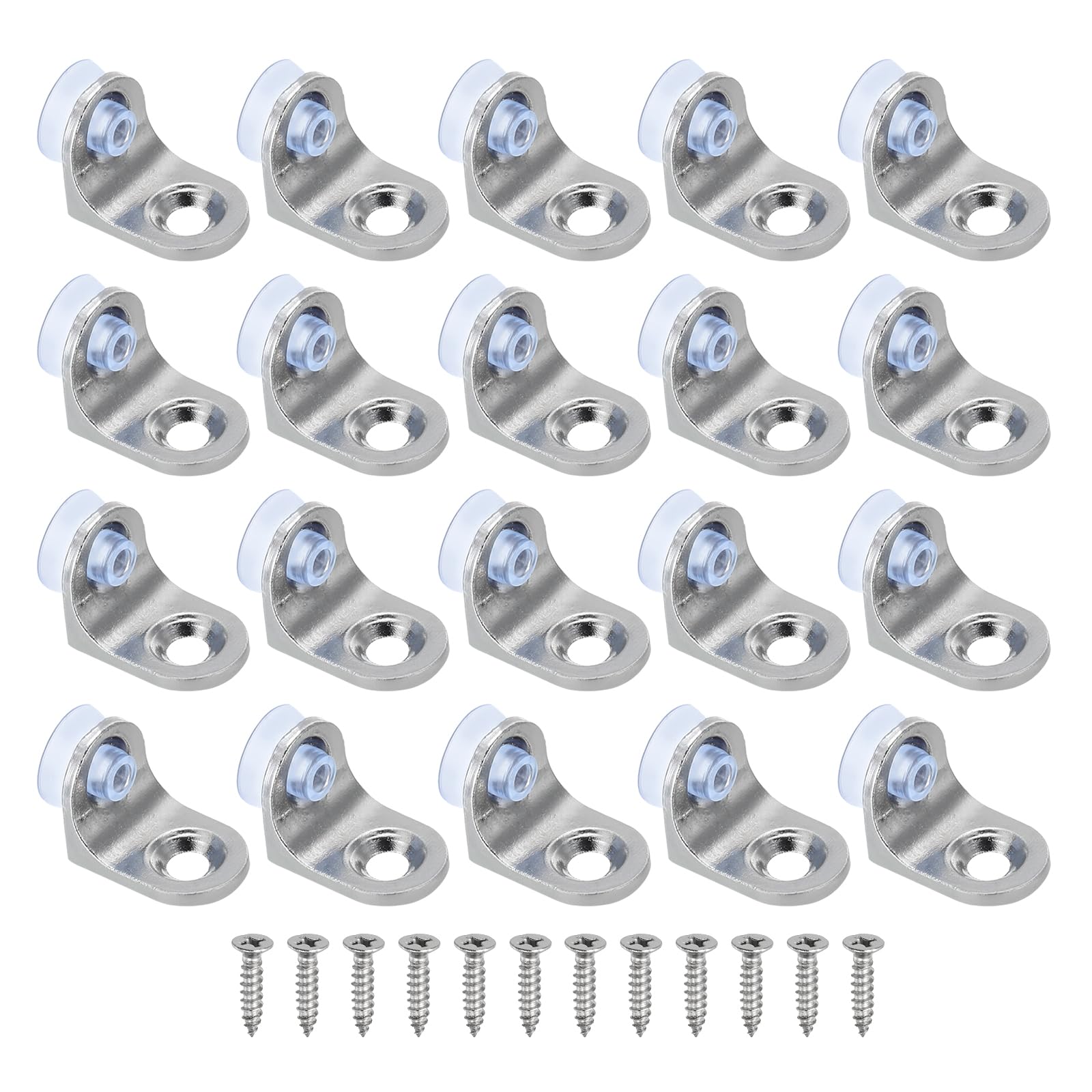 PATIKIL Shelf Support Pegs Nails, 20pcs Cylindrical Cabinet Shelf Pins with Screws, Pegs for Shelves for Wooden Kitchen Cabinet, Cupboard, Bookcase, Closet,Silver