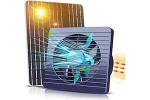 DRCHOP 6600mAh Rechargeable Solar Powered Fan, 20W, 8inch Solar Fan for Chicken Coop, IPX7 Waterproof Greenhouse Fan, Solar Exhaust Fan for Outside, Attic, Dog House, Shed, Chicken Coop Accessories