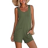 Jouica Womens Rompers Summer Casual Loose Sleeveless Overalls Shorts Jumpsuit 2026 Beach Vacation Outfits