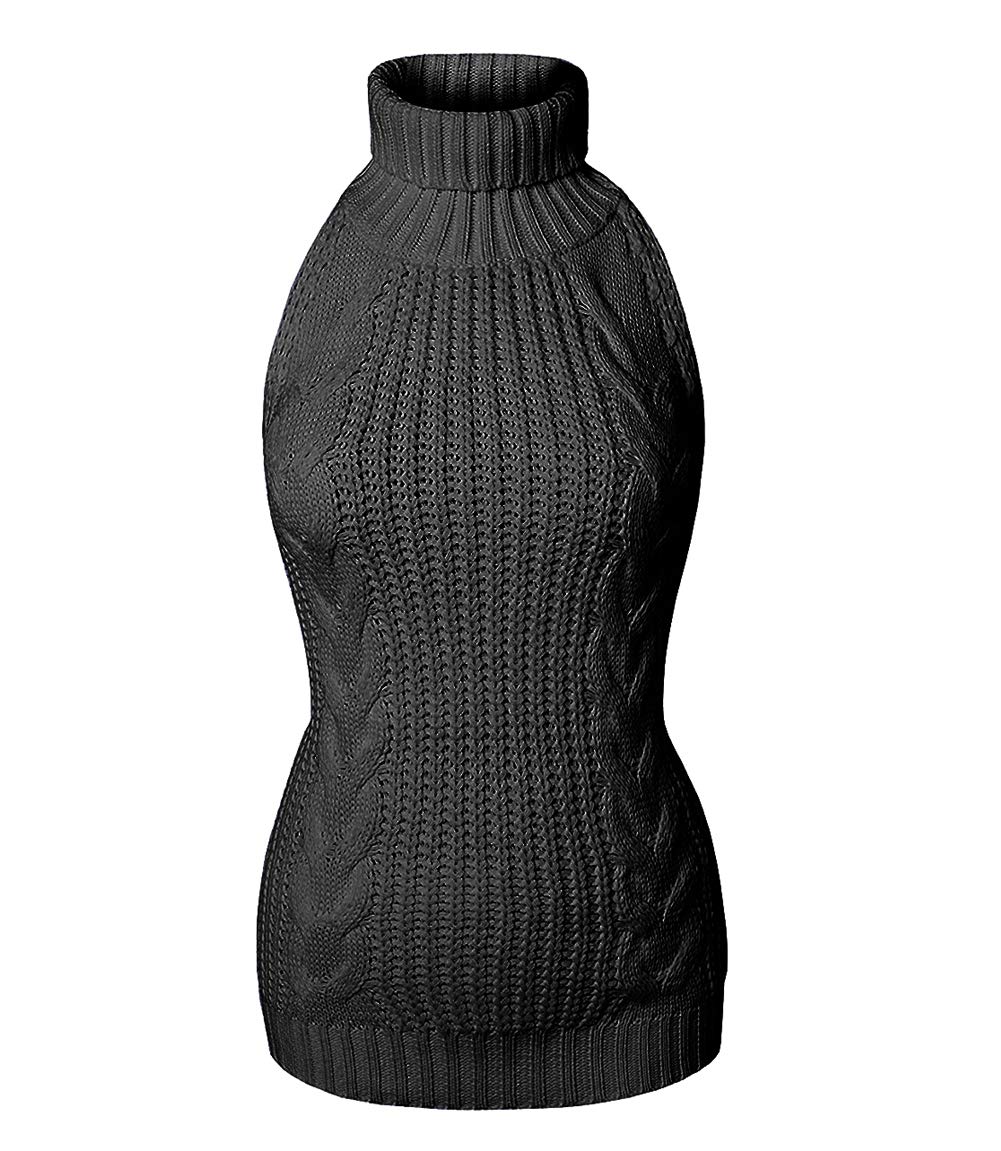 YUANMO Women's Backless Hollow Out Anime Cosplay Virgin Killer Sweater One-Piece Bikini Knit Tank Top Vest