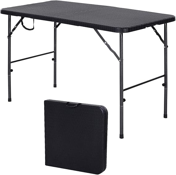 Outsunny Klapptisch, Faltbarer Campingtisch, Falttisch, Tragbarer
