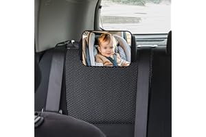 Safety Car Seat Mirror for Rear Facing Infant, Clear Wide View, 360°Rotation, Easily Observe the Baby Move, Secure, Shatterpr