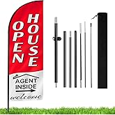7.9FT Open House Signs for Real Estate Agents,Business Open House Flag and Pole Kit,Feather Flag Banners,Open Signs for Outside Business Advertising