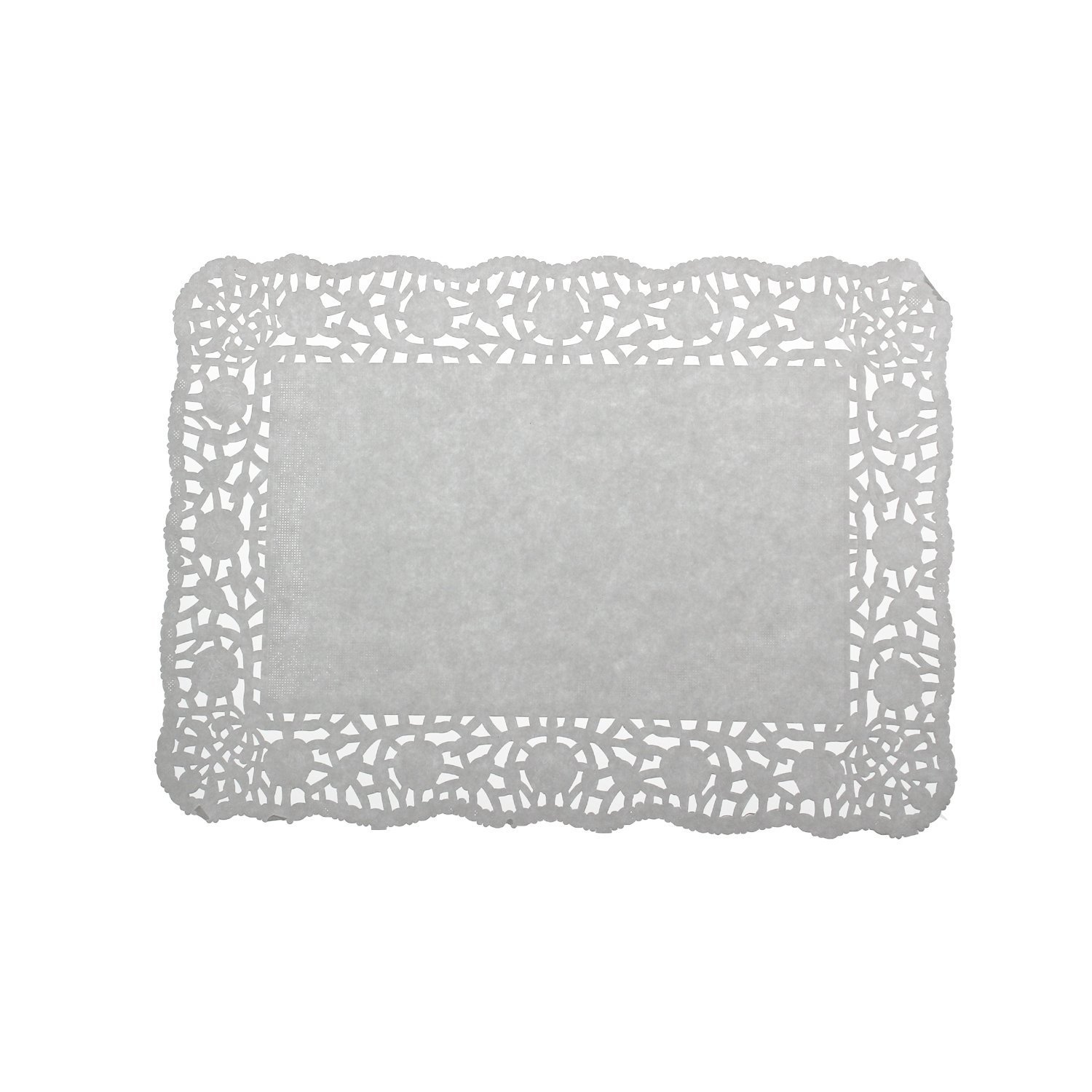 LJY 100 Pcs Square Paper Doilies White (8x12 in) - Lace Doyleys for Arts and Crafts, DIY Wedding Decor, Scrapbooking, Table Settings and Party Placemats