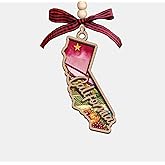 Moonlit93 California State Christmas Wooden Ornament - 2-Layer Laser-Cut Wooden Keepsake - Rustic Holiday Decor & Ideal Travel Gift for Women Men Family & Friends - California Locals Gift