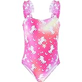 Girls One Piece Swimsuits Ruffle Mermaid Toddler Bathing Suit Cute Summer Beach Swimwear 3-8 Years