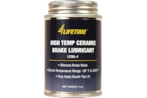 4LIFETIMELINES High Temp Ceramic Brake Lubricant - Superior Heat Resistance, Prevents Seizing, Stops Squeaking - Easy Application 4oz Brush Top Can