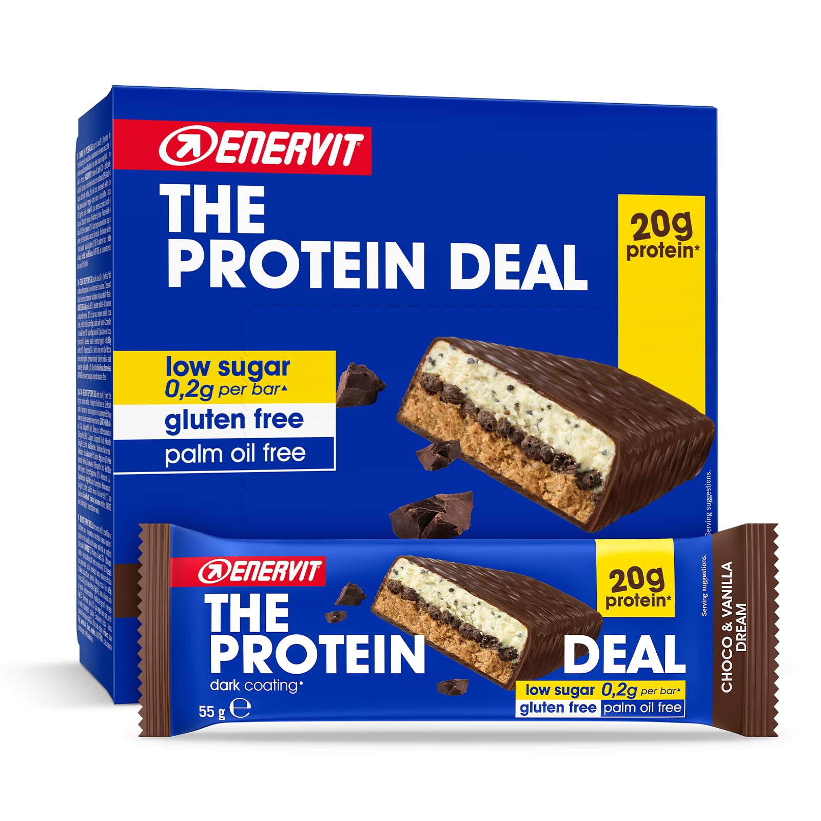 Enervit The Protein Deal Bar (Choco & Vanilla Dream, Pack of 12 Bars)