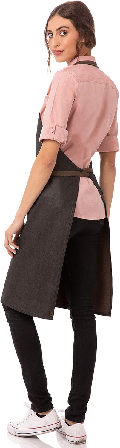 Chef Works Unisex Boulder Bib Apron, Brown/Black, One Size: Clothing