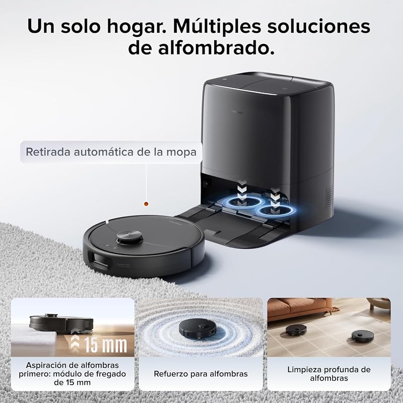 Qrevo 2 Pro Set Robot Aspirador Succión Extrema de 25000 Pa,Negro