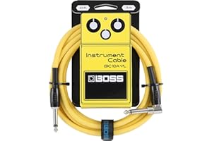 BOSS BIC-10A Series | Instrument Cable | Straight to Angled 6.3mm Jack | 3m Length | Cable for Guitar, Bass & More | Low Nois