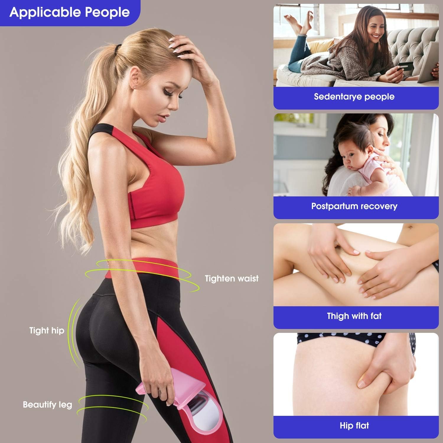 Kegel Exerciser, Hip Trainer ，Premium Pelvic Floor Muscle Medial Trainer Hip Trainer Buttocks Lifting Correction Beautiful Buttocks Bladder Control Device Yoga Body Shape Tools for Women (Pink): Sports & Outdoors
