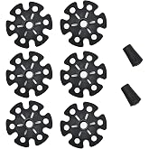 Leewoth 8pcs Trekking Pole Snow Baskets and Rubber Tips for Walking Sticks, Removable Ski Pole Replacement Accessory (Black)