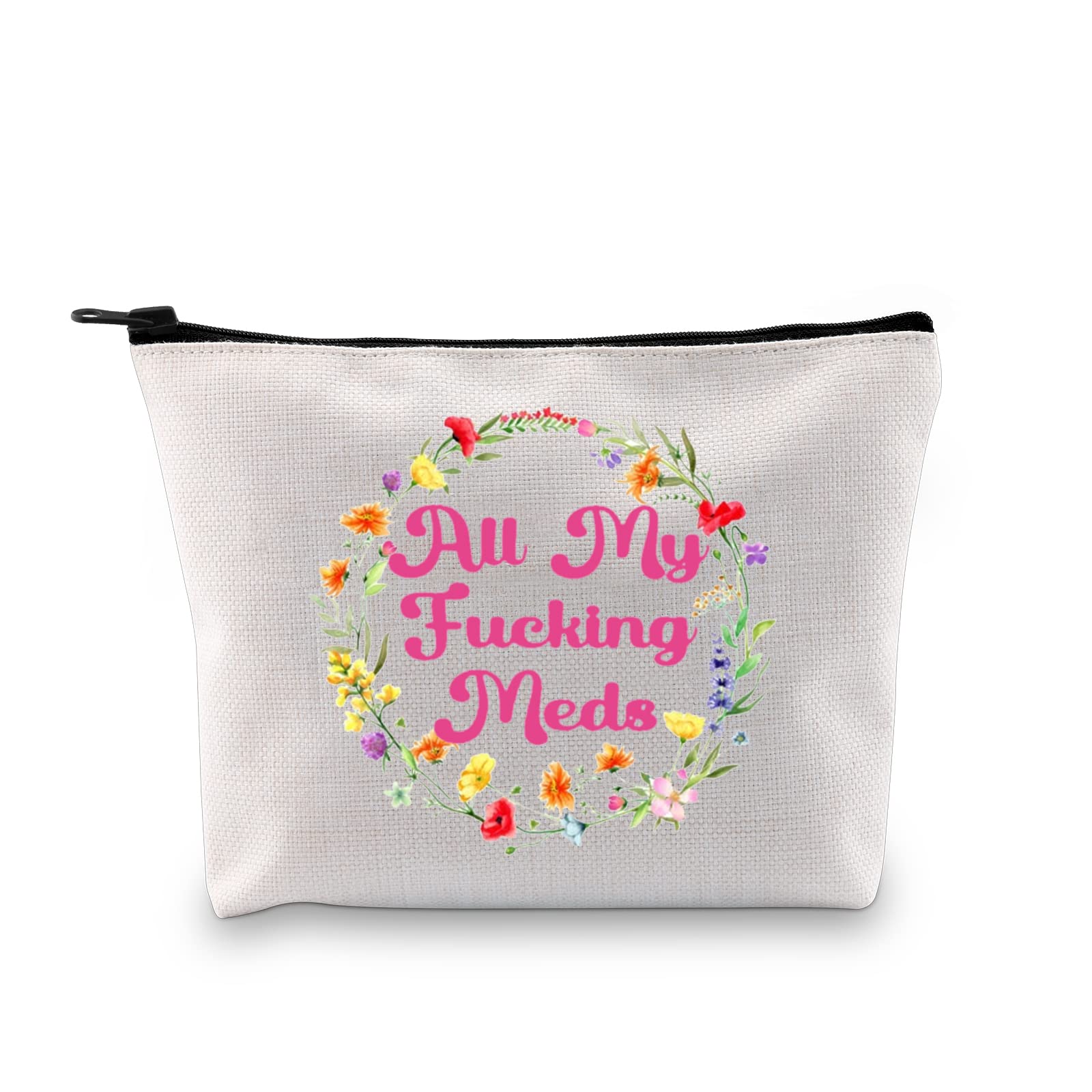 Medication Bag All My F*Cking Meds Medicine Case Adult Humor Medication Zipper Pouch Organization Pills Prescription Heal (Fucking Meds ku)