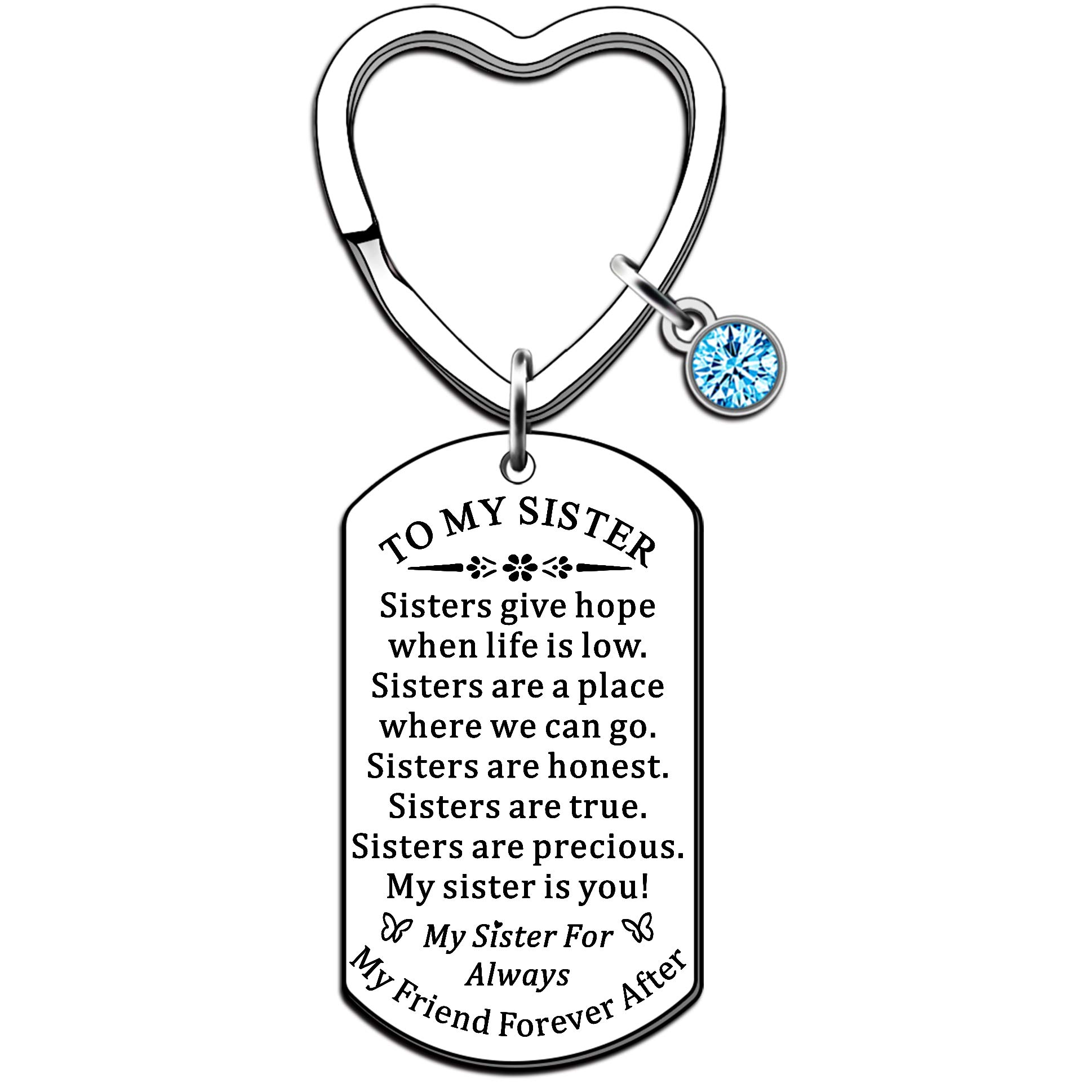 JMIMO Sister Gifts Keyring Birthday Gifts from Sister Brother