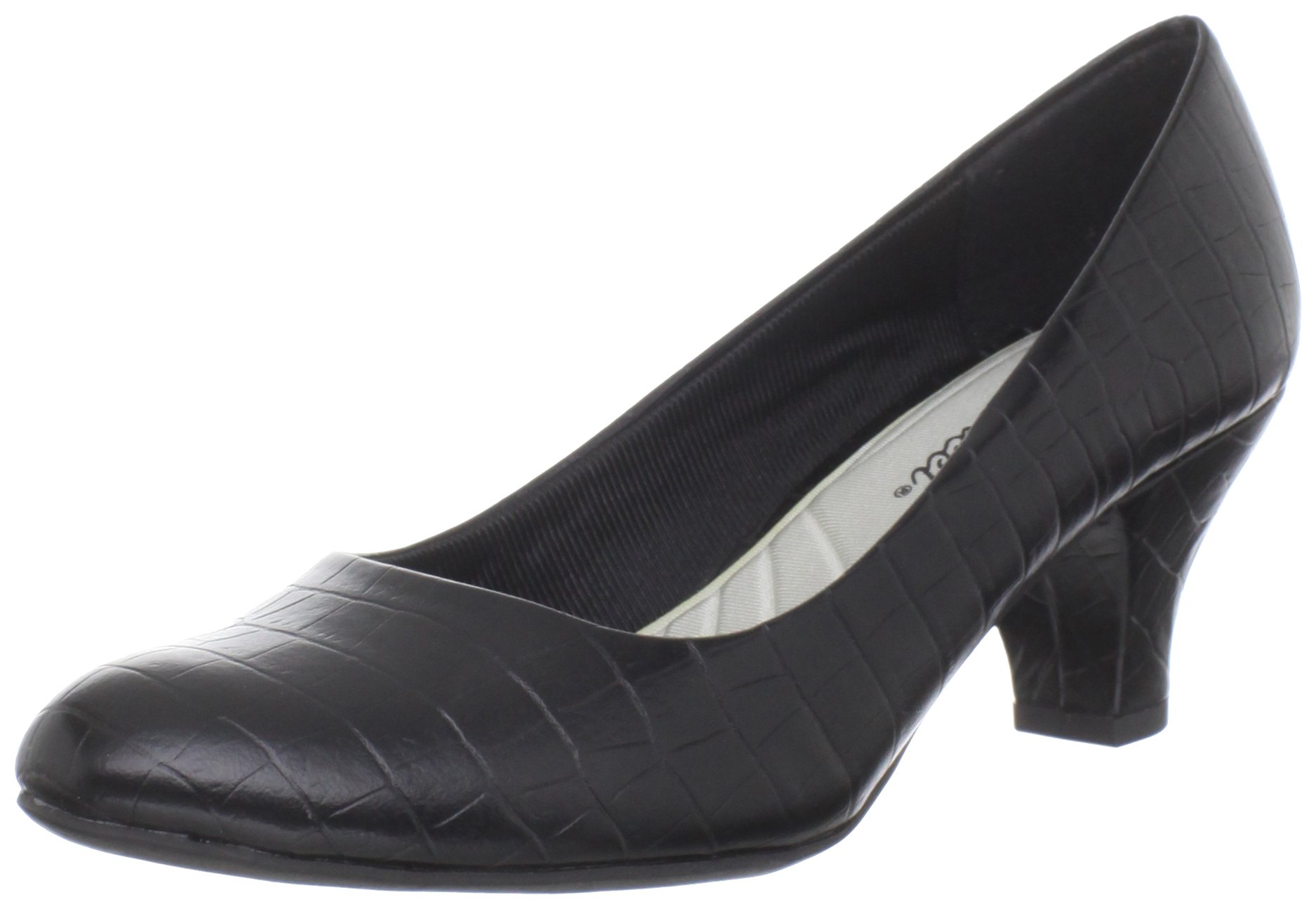 Easy Street Women’s Fabulous Pump,Black Croco,10 W US